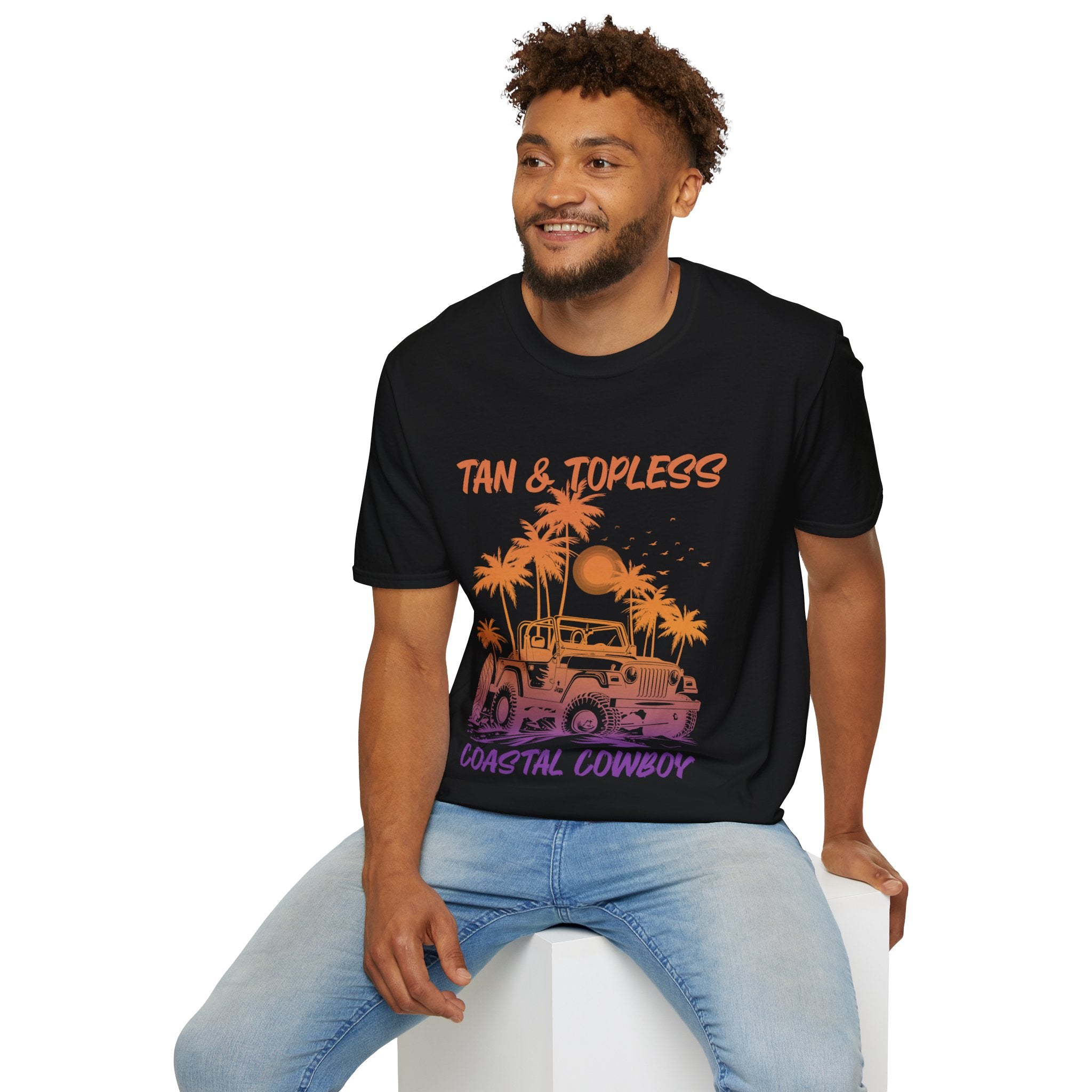 Tan & Topless Jeep Unisex Softstyle T-Shirt