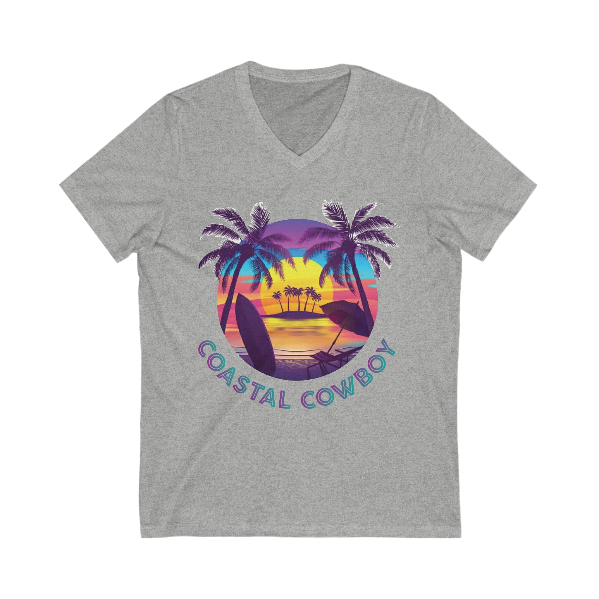 Palm Tree- Short Sleeve V-Neck Tee