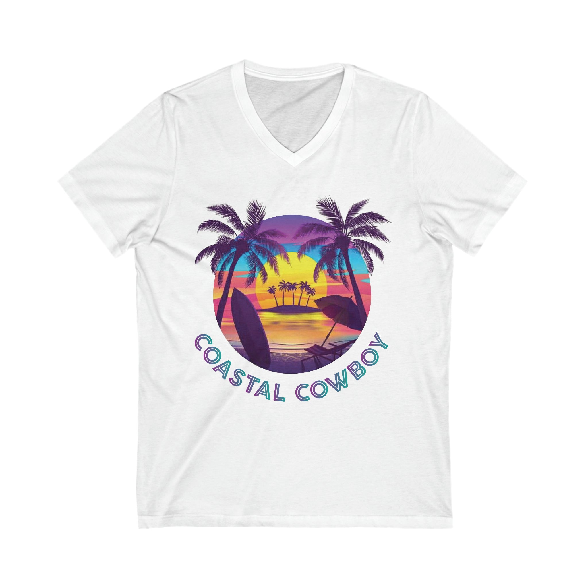 Palm Tree- Short Sleeve V-Neck Tee