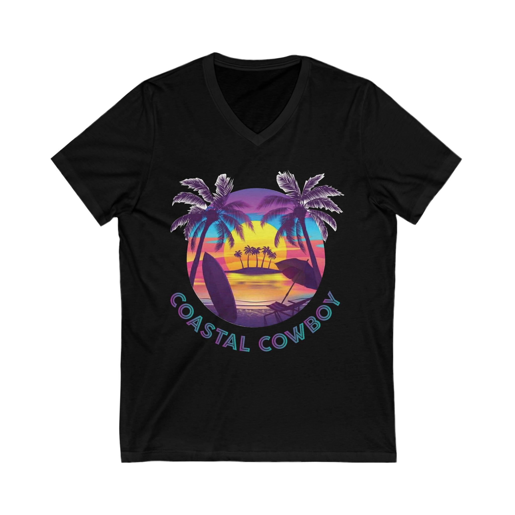 Palm Tree- Short Sleeve V-Neck Tee