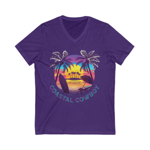 Palm Tree- Short Sleeve V-Neck Tee