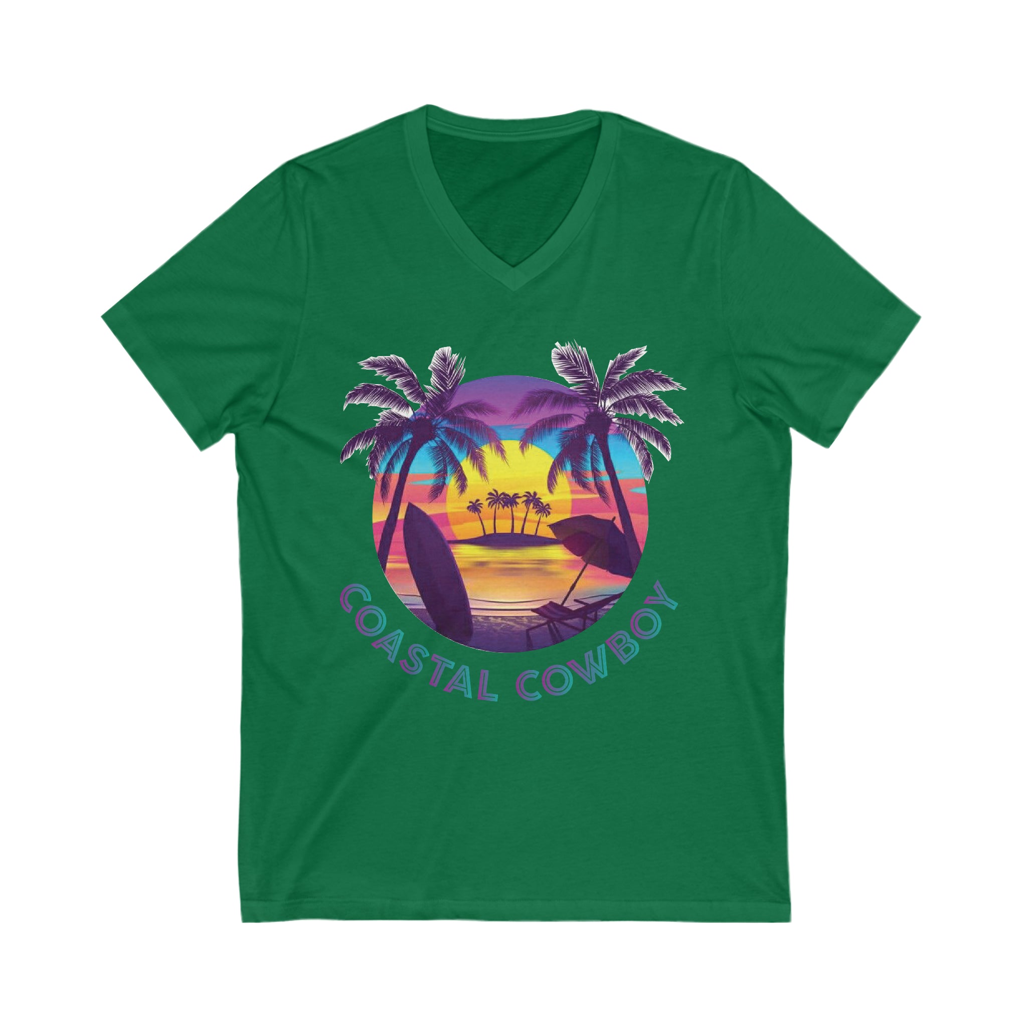 Palm Tree- Short Sleeve V-Neck Tee