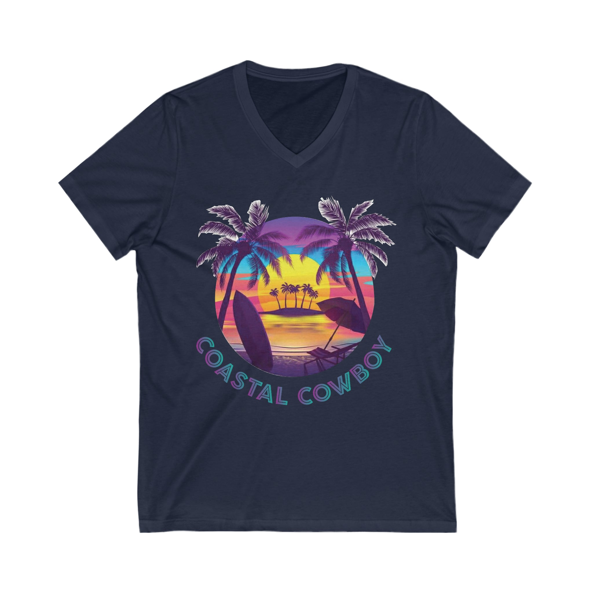 Palm Tree- Short Sleeve V-Neck Tee