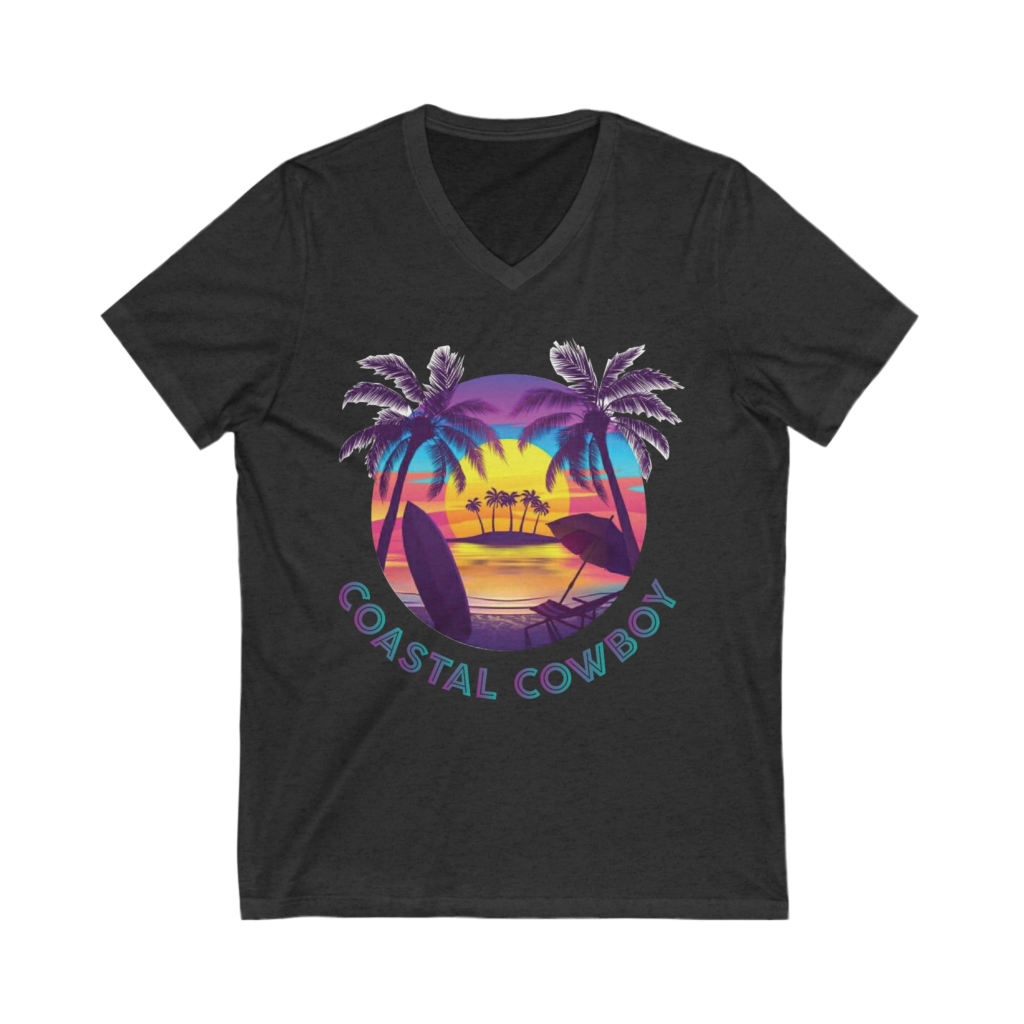 Palm Tree- Short Sleeve V-Neck Tee