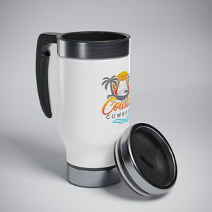 Coastal Cowboy Logo-Travel Mug with Handle, 14oz